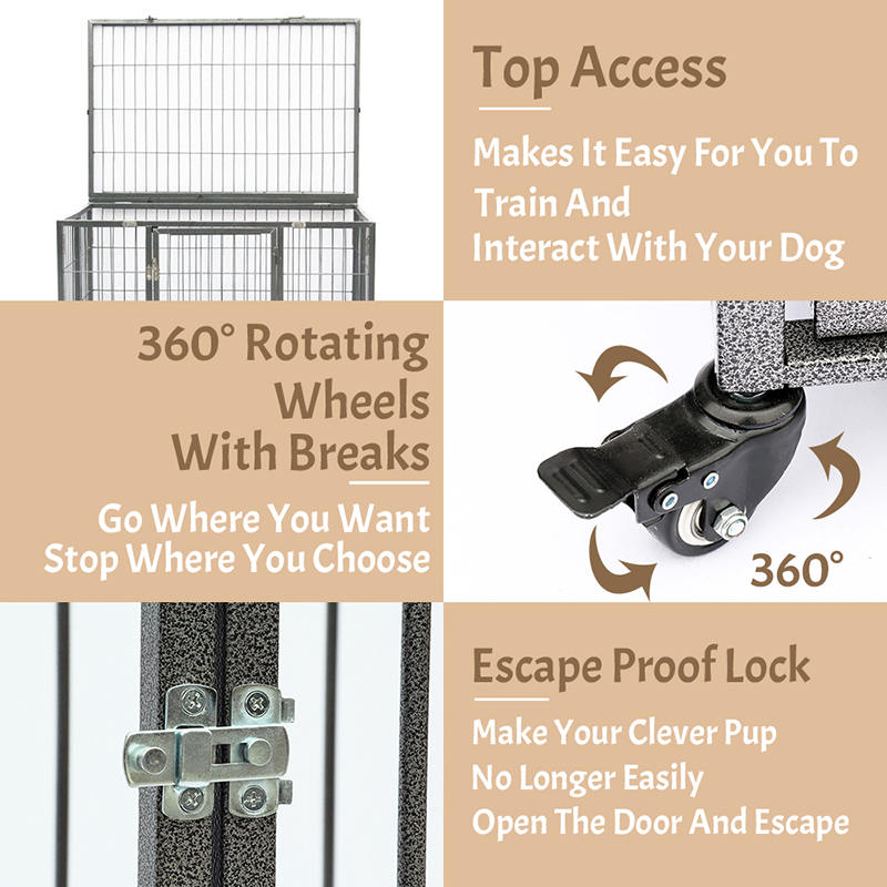 Åben top rør sammenfoldelig metalhundbur Åben top rør sammenfoldelig metalhundbur