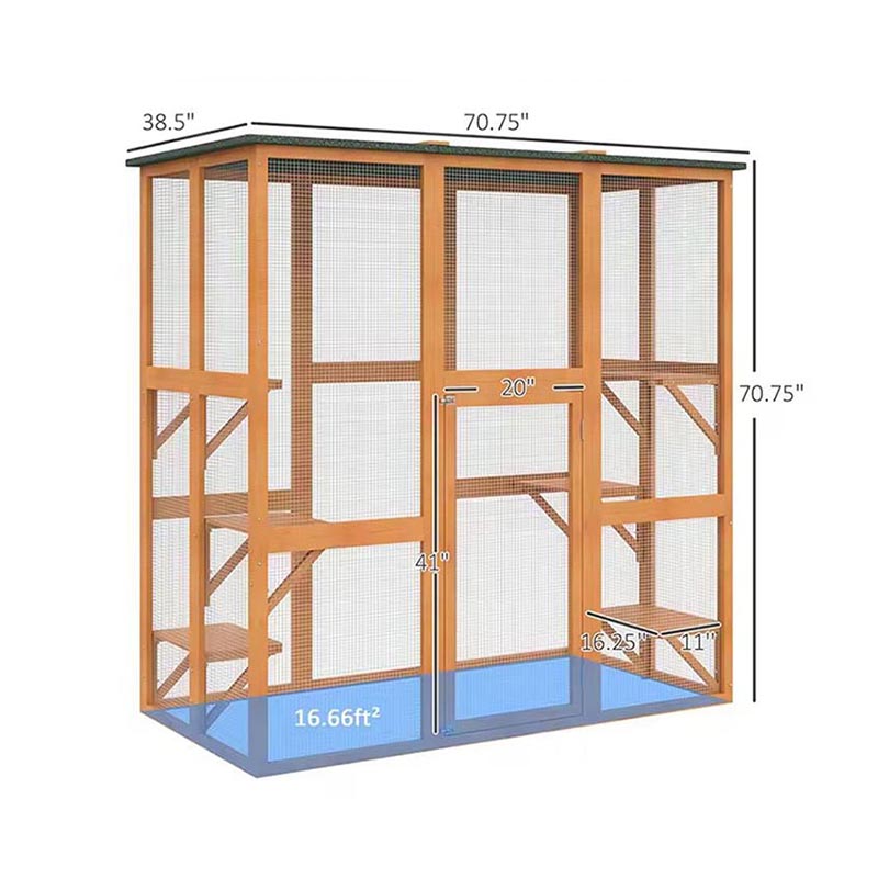 Udendørs træ kattehus vandtæt kattebur Villa Udendørs træ kattehus vandtæt kattebur Villa