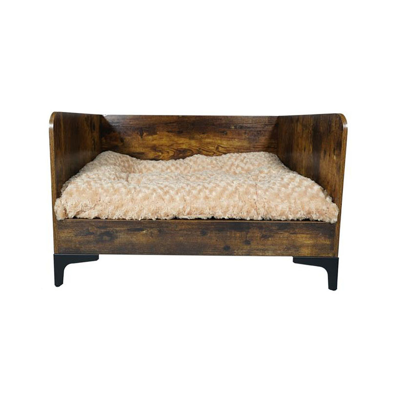 Moderne indendørs træforhøjet hundeseng med ramme