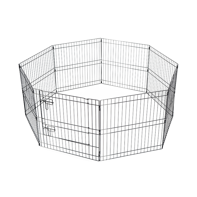 8-panel Foldbar trådmetalhund Playpen med topdæksel og bundpude 8-panel Foldbar trådmetalhund Playpen med topdæksel og bundpude