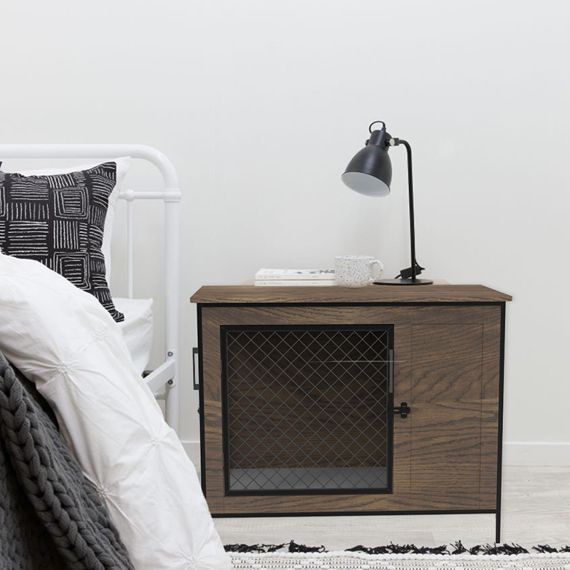 Indendørs hunde kasse slutbord træ møbler stil hunde bur Indendørs hunde kasse slutbord træ møbler stil hunde bur