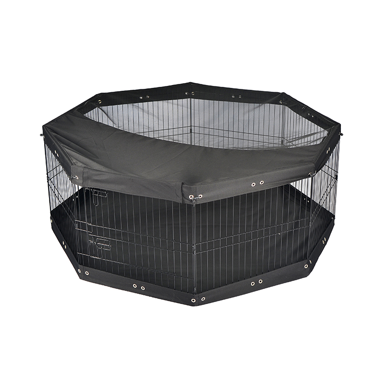 8-panel Foldbar trådmetalhund Playpen med topdæksel og bundpude 8-panel Foldbar trådmetalhund Playpen med topdæksel og bundpude