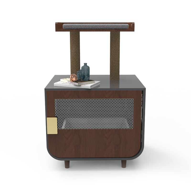 Træ skjult vaskerummøbler kattebur med kuldskab Træ skjult vaskerummøbler kattebur med kuldskab