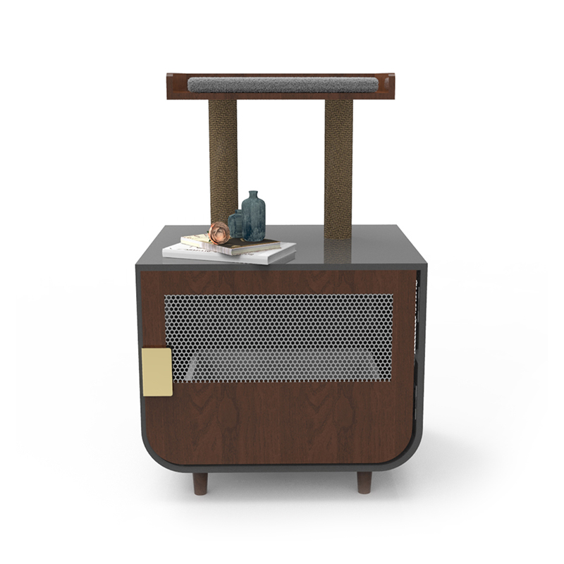 Træ skjult vaskerummøbler kattebur med kuldskab Træ skjult vaskerummøbler kattebur med kuldskab