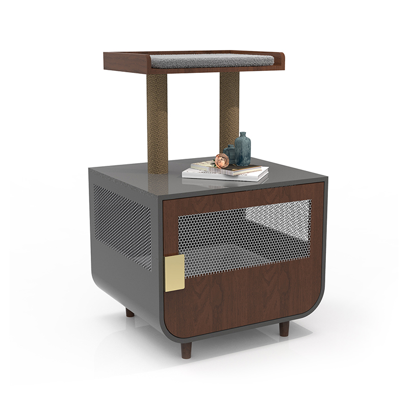 Træ skjult vaskerummøbler kattebur med kuldskab Træ skjult vaskerummøbler kattebur med kuldskab