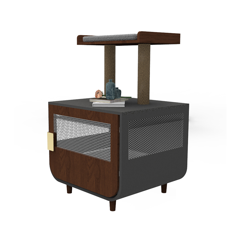 Træ skjult vaskerummøbler kattebur med kuldskab Træ skjult vaskerummøbler kattebur med kuldskab