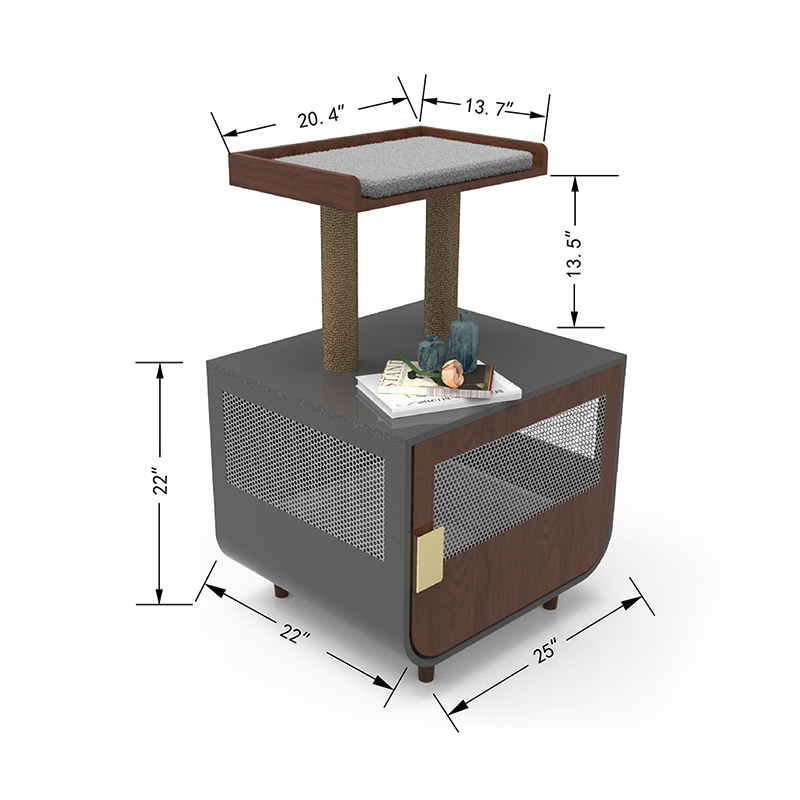 Træ skjult vaskerummøbler kattebur med kuldskab Træ skjult vaskerummøbler kattebur med kuldskab