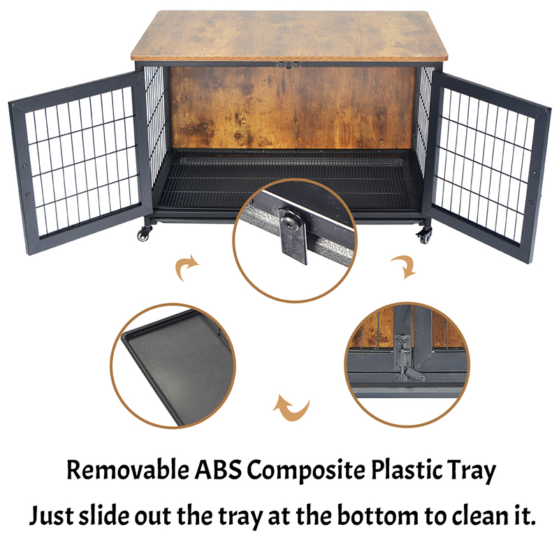 Træmøbler stil hundebur med hjul Træmøbler stil hundebur med hjul