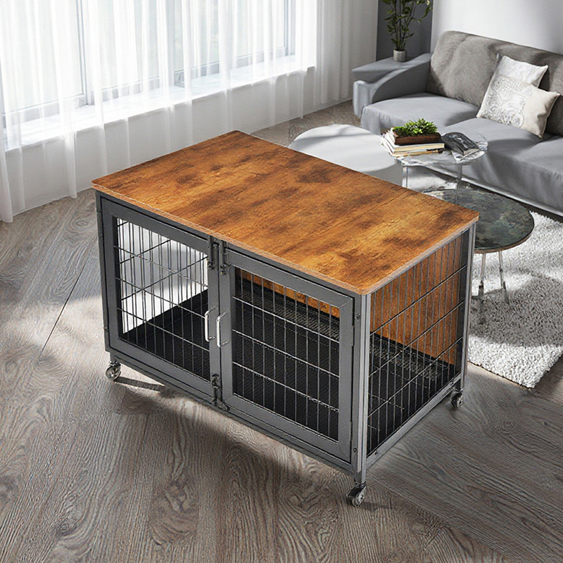 Træmøbler stil hundebur med hjul Træmøbler stil hundebur med hjul