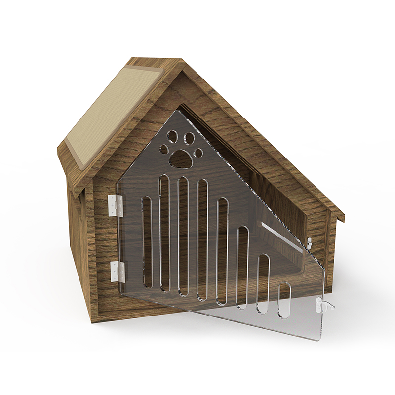 Moderne indendørs træ -kattehus Møbler stil kat bur med ridserbræt Moderne indendørs træ -kattehus Møbler stil kat bur med ridserbræt