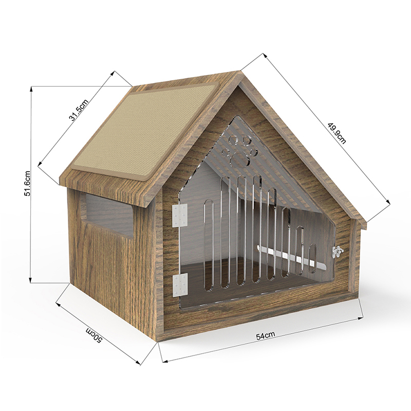 Moderne indendørs træ -kattehus Møbler stil kat bur med ridserbræt Moderne indendørs træ -kattehus Møbler stil kat bur med ridserbræt