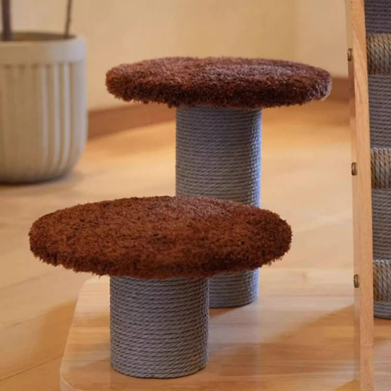 Svampeform Condo Tower Wood Climbing Frame Solid Cat Tree med stige Svampeform Condo Tower Wood Climbing Frame Solid Cat Tree med stige