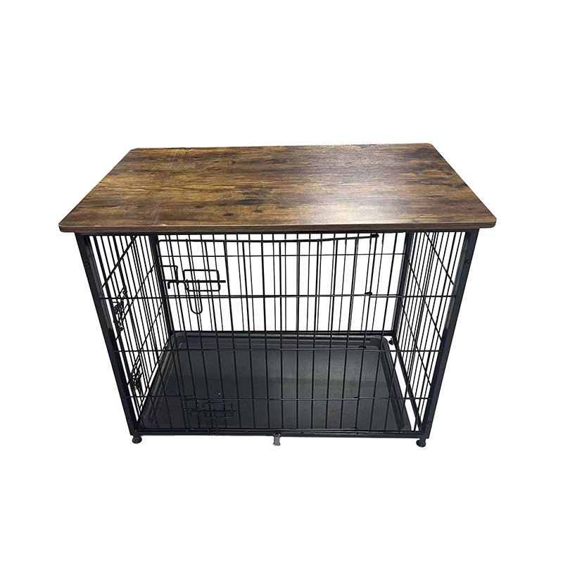 Store træmøbelhundbur med aftagelig bakke Store træmøbelhundbur med aftagelig bakke
