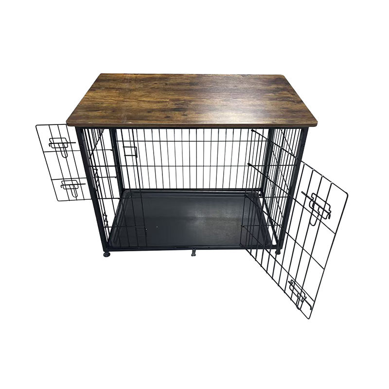 Store træmøbelhundbur med aftagelig bakke Store træmøbelhundbur med aftagelig bakke