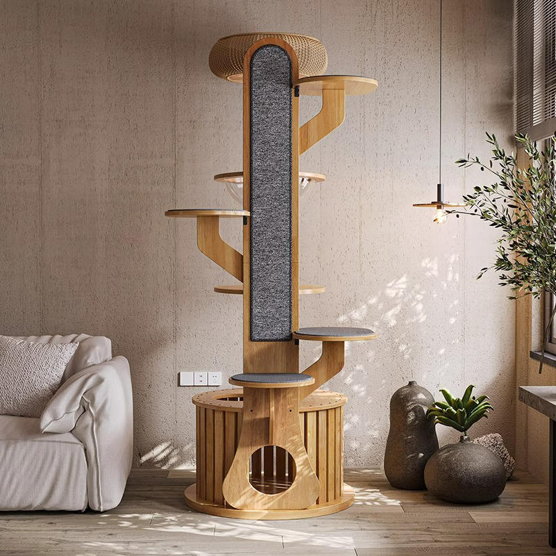 Kaktusform træ klatrende ramme fast katte træ med rumkapsel Kaktusform træ klatrende ramme fast katte træ med rumkapsel