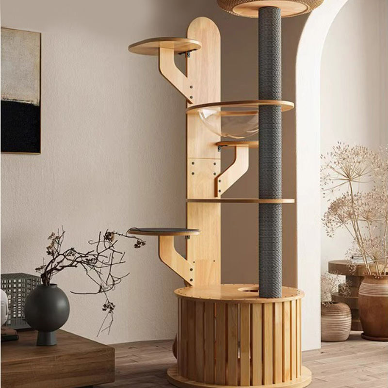 Kaktusform træ klatrende ramme fast katte træ med rumkapsel Kaktusform træ klatrende ramme fast katte træ med rumkapsel