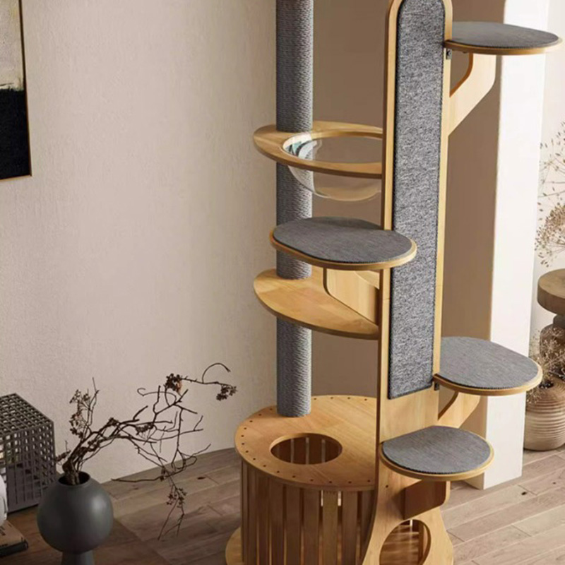 Kaktusform træ klatrende ramme fast katte træ med rumkapsel Kaktusform træ klatrende ramme fast katte træ med rumkapsel