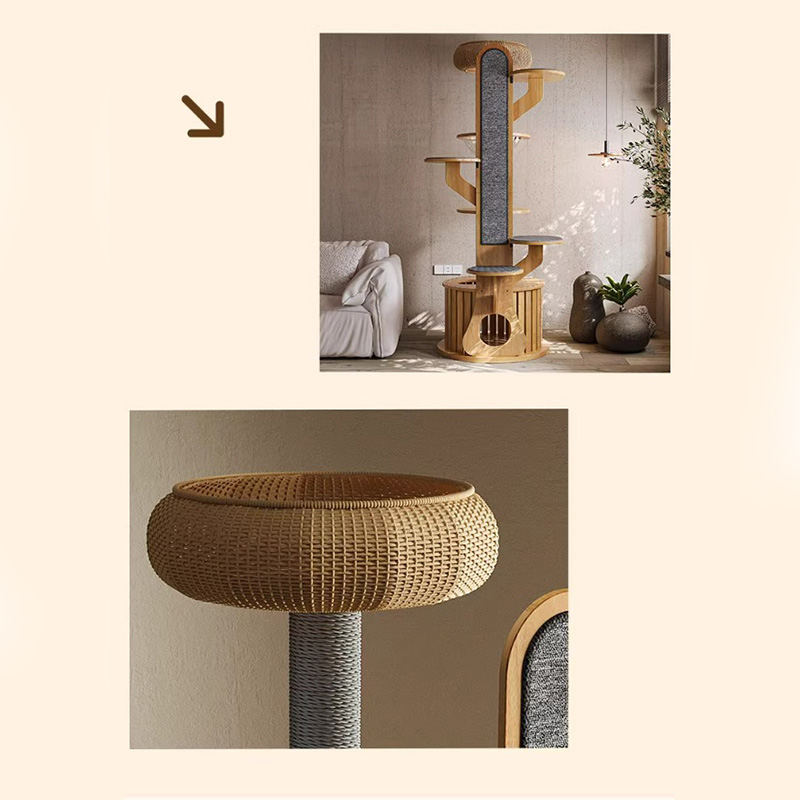 Kaktusform træ klatrende ramme fast katte træ med rumkapsel Kaktusform træ klatrende ramme fast katte træ med rumkapsel