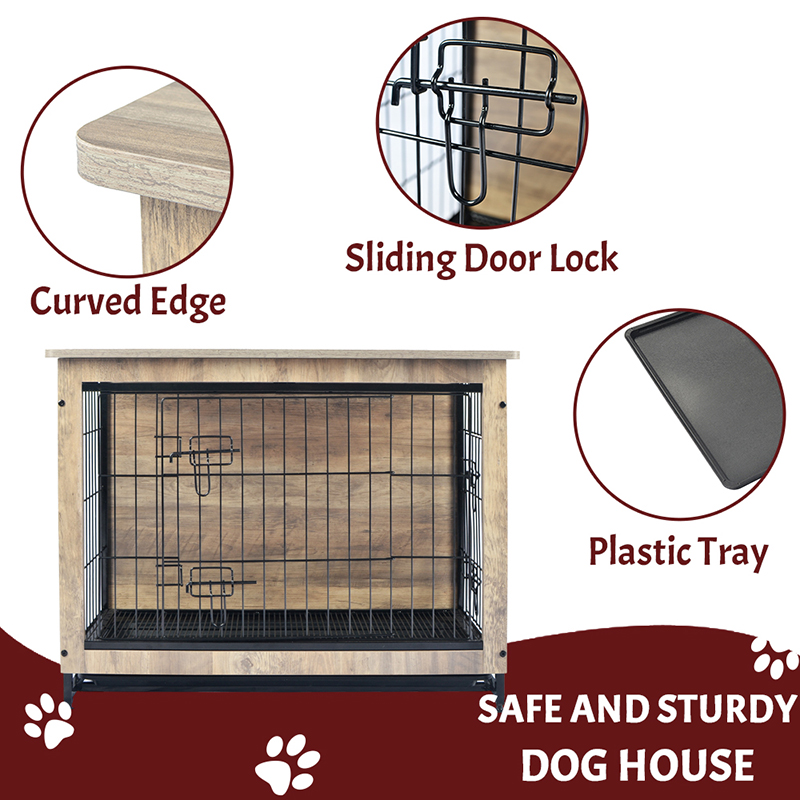 Elfenben indendørs stor træmøbler stil metal hund kasse Elfenben indendørs stor træmøbler stil metal hund kasse