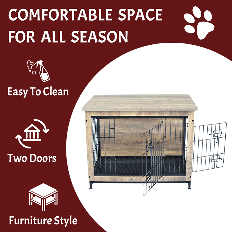 Elfenben indendørs stor træmøbler stil metal hund kasse Elfenben indendørs stor træmøbler stil metal hund kasse