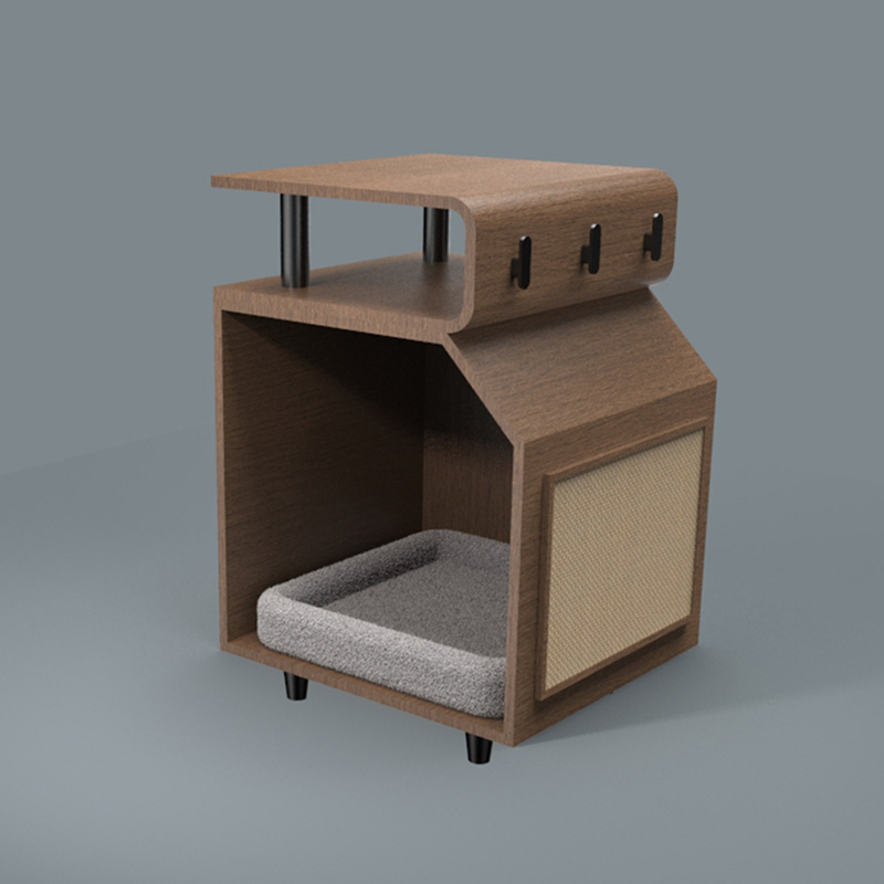 Træ kæledyr senge kattebed med ridserbræt Træ kæledyr senge kattebed med ridserbræt