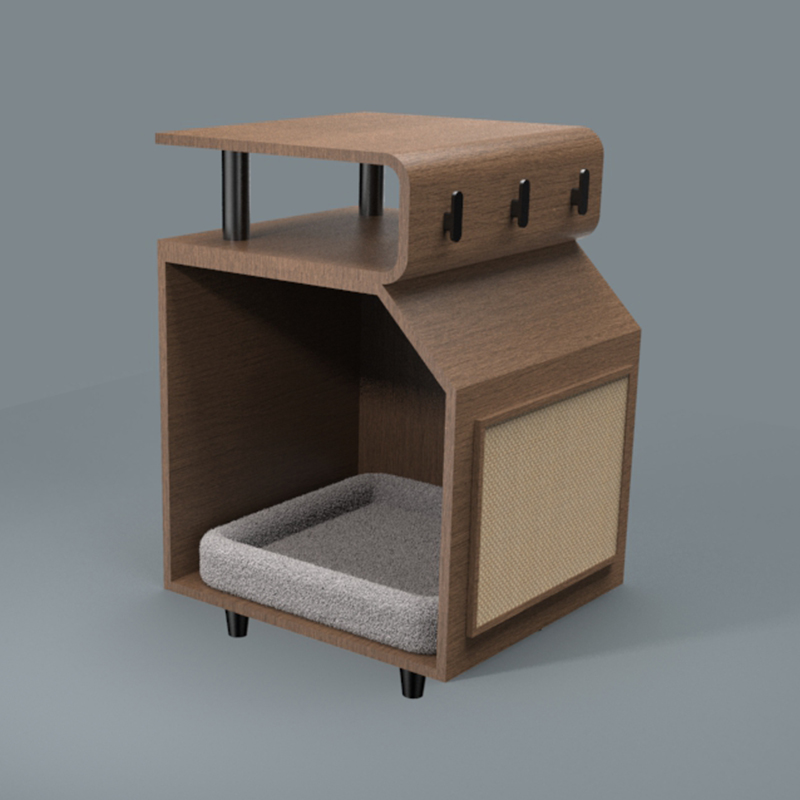 Træ kæledyr senge kattebed med ridserbræt Træ kæledyr senge kattebed med ridserbræt