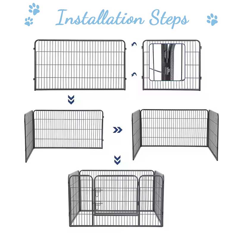 Tungt sammenklappeligt rør Metalhund Playpen Tungt sammenklappeligt rør Metalhund Playpen