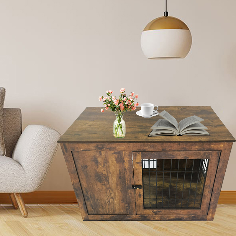 Dobbelt dør rustik træmøbler stil hundebur Dobbelt dør rustik træmøbler stil hundebur