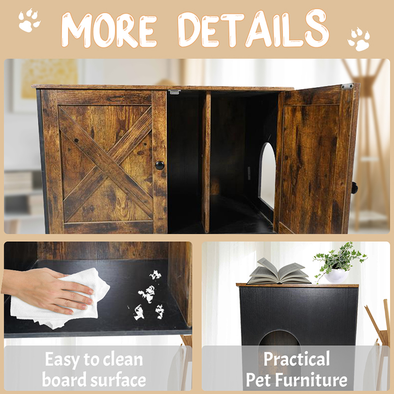 Indendørs møbler katte bur med skillelødr kabinet Indendørs møbler katte bur med skillelødr kabinet