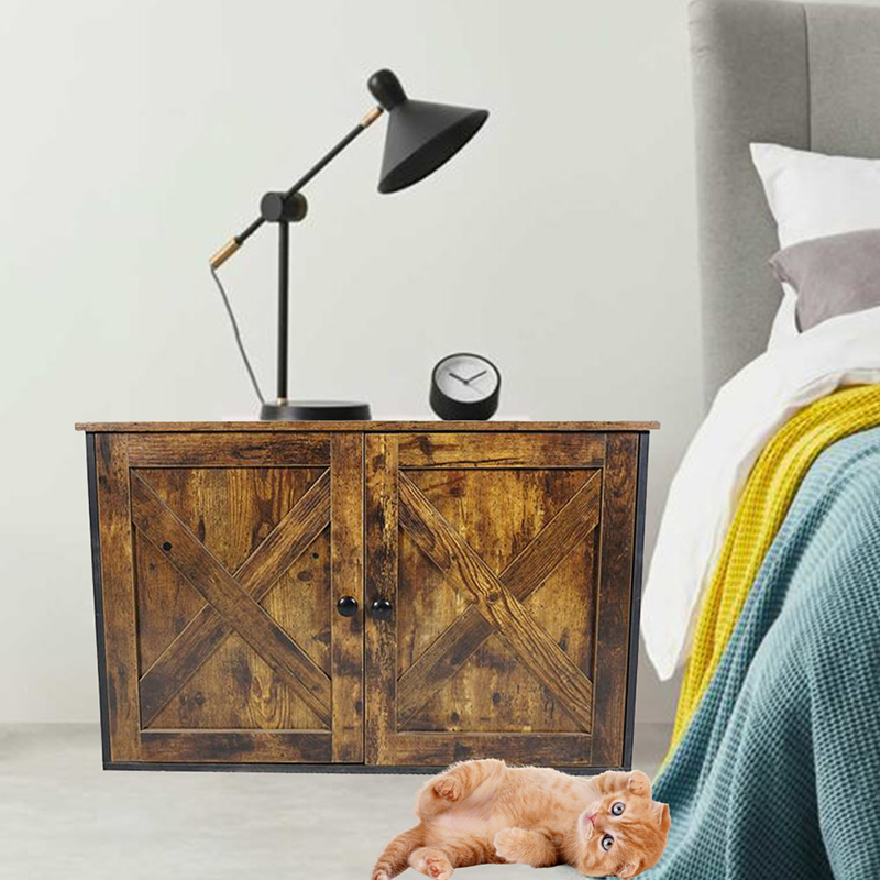 Indendørs møbler katte bur med skillelødr kabinet Indendørs møbler katte bur med skillelødr kabinet