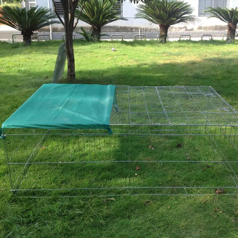 Foldbar tråd udendørs metalhund Playpen med topdæksel Foldbar tråd udendørs metalhund Playpen med topdæksel