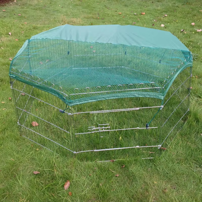 Foldbar tråd udendørs metalhund Playpen med topdæksel Foldbar tråd udendørs metalhund Playpen med topdæksel