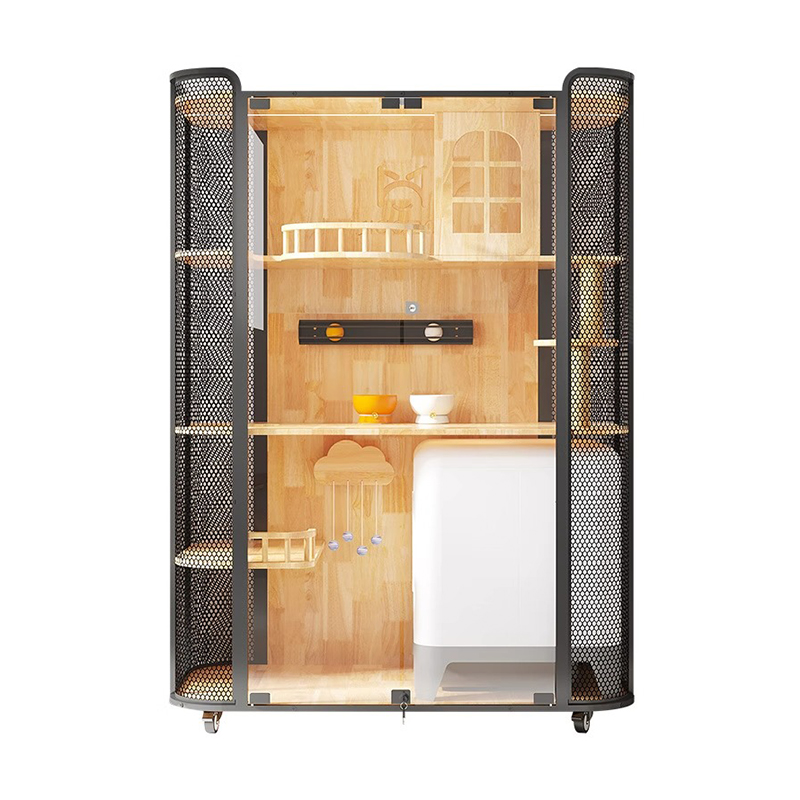 Gummi træ kattehus kabinet panoramisk villa bur
