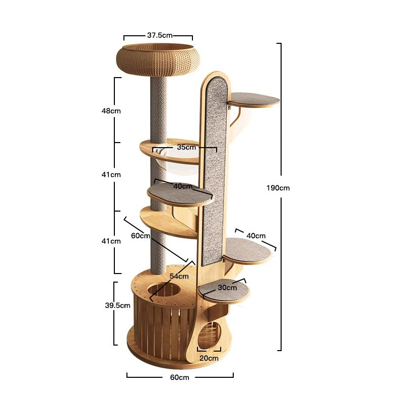 Kaktusform træ klatrende ramme fast katte træ med rumkapsel Kaktusform træ klatrende ramme fast katte træ med rumkapsel