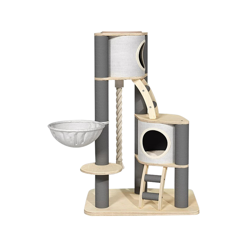 Tårn gulv til loft indendørs massivt træ klatring ramme kat træ