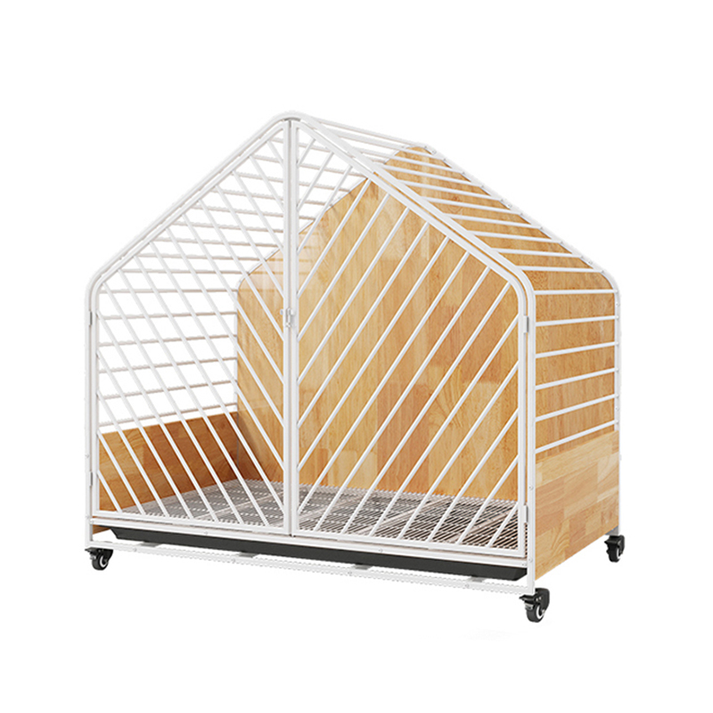 Stort træstål indendørs hundebur