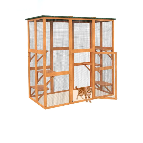 Hvad er funktionerne i Wooden Cat House?